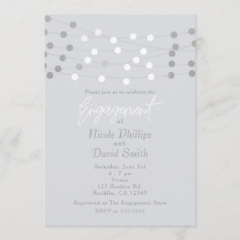 ホワイトシルバーストリングライツシモダンック婚約 招待状