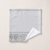 ホワイトシルバーゼブラワイルドアニマルプリントエキゾチック釉薬 バスタオルセット (ウォッシュタオル)