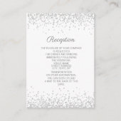 ホワイトシルバーダイヤモンドグリッターウェディングレセプション エンクロージャーカード (正面)