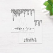 ホワイトシルバーチャンキーグリッタードリップリングや輪表示カード (デスク)