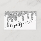 ホワイトシルバーチュンキーグリッター厚いドリップスロイヤリティ ロイヤリティカード (正面)