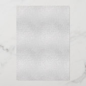 ホワイトシルバーバラ金ゴールドフローラエレガントな結婚式 箔招待状 (裏面)