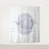 ホワイトシルバーパンプキン ストーリーブック ウェディング タペストリー (正面)