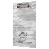 ホワイトシルバーフェイク大理石 クリップボード (左)