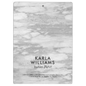 ホワイトシルバーフェイク大理石 クリップボード (裏面)