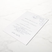 ホワイトシルバーフローラエレガントな結婚式 箔招待状 (回転した状態)