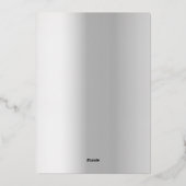 ホワイトシルバーフローラエレガントな結婚式 箔招待状 (裏面)