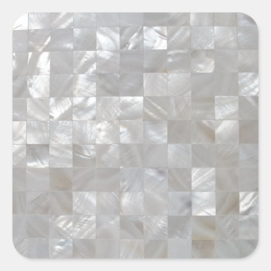 ホワイトシルバーマザーオブパールプリントタイル スクエアシール (正面)