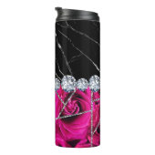 ホワイトシルバーマーブルバラブラックグリッター タンブラー (回転右)