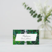 ホワイトシルバーマーブルバラブラックグリッター 名刺 (スタンド正面)