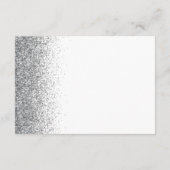 ホワイトシルバーモダングリッターウェディングレセプション エンクロージャーカード (裏面)