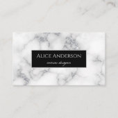 ホワイトシルバー大理石ラグジュアリーエレガントグラムデザイナー 名刺 (正面)