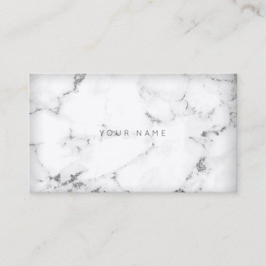 ホワイトシルバー抽象芸術グレーマーブルビップ 名刺 (正面)