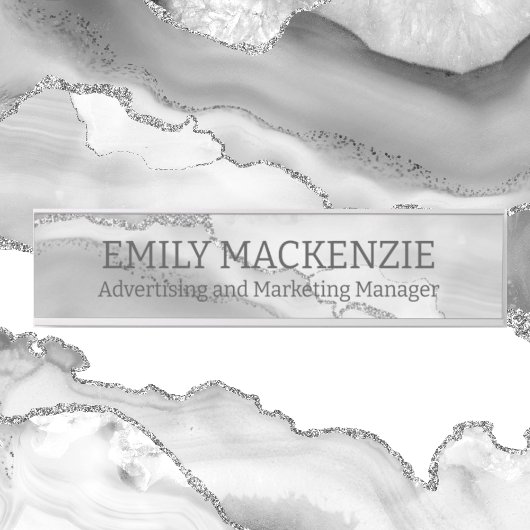 ホワイトシルバー瑪瑙ルックオフィスドアサイン サインプレート