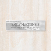 ホワイトシルバー瑪瑙ルックオフィスドアサイン サインプレート (正面)