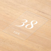 ホワイトシンプルアモダンクリルアーチテーブル番号 アクリル招待状 (レイダウン)