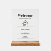 ホワイトシンプルウェルカムホームWifiメタルアクリルサイン アクリルサイン (正面)