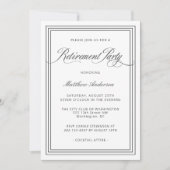 ホワイトシンプルエレガント退職パーティー 招待状 (正面)