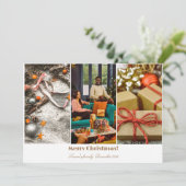 ホワイトシンプルコラージュホリデイズカード サンキューカード (スタンド正面)