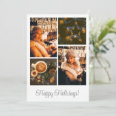 ホワイトシンプルコラージュメリークリスマスカード サンキューカード (スタンド正面)