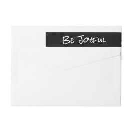 ホワイトシンプルスクリプトBe Joyful Holiday Labels ラップアラウンドラベル