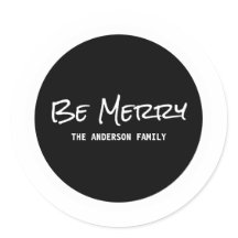 ホワイトシンプルスクリプメリートBe Holiday Stickers