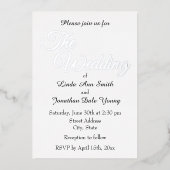 ホワイトシンプルスタイル結婚ズ 箔招待状 (正面)