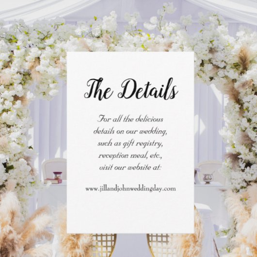 ホワイトシンプルスタイル結婚詳細 エンクロージャーカード