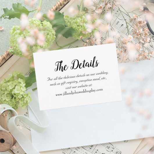 ホワイトシンプルスタイル結婚詳細 エンクロージャーカード