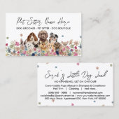 ホワイトシンプルドッグブリードパピーグルーミングピッター 名刺 (正面/裏面)