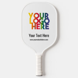 ホワイトシンプルビジネスロゴクラシック ピックルボールラケット
