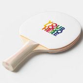 ホワイトシンプルビジネスロゴテーブルテニス 卓球ラケット (正面アングル)