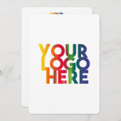 ホワイトシンプルビジネスロゴ会社ノートカード サンキューカード (正面/裏面)