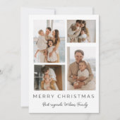 ホワイトシンプルフォトコラージュメリークリスマスカード シーズンカード (正面)