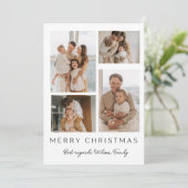 ホワイトシンプルフォトコラージュメリークリスマスカード シーズンカード (スタンド正面)