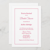 ホワイトシンプルフレームブライダルシャワー招待 招待状 (正面/裏面)