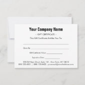 ホワイトシンプルブラック縁どギフティングカード (裏面)