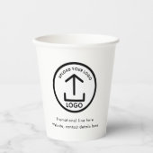 ホワイトシンプルプロフェッショナルビジネスロゴ&文字 紙コップ (正面)