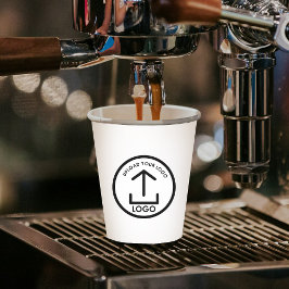 ホワイトシンプルプロフェッショナルモダンビジネスロゴ 紙コップ