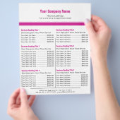 ホワイトシンプルマゼン縁どタン価格表6 チラシ (手)