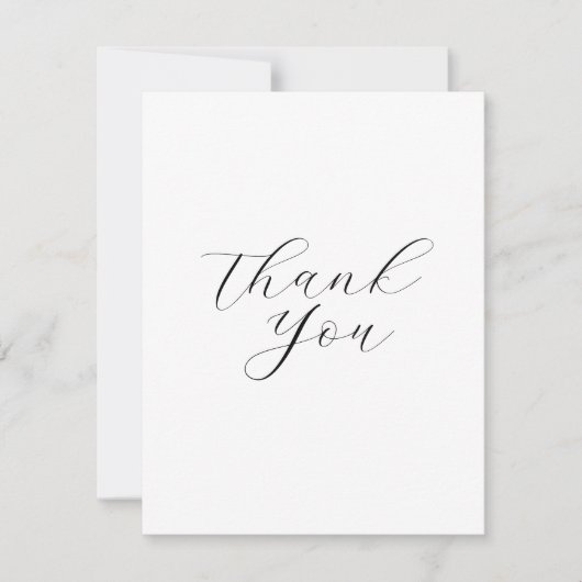 ホワイトシンプルミニマリストスクリプト赤ちゃんシャワー サンキューカード (正面)