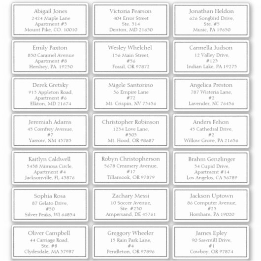 ホワイトシンプルミニマリスト赤ちゃんシャワーゲストアドレス シール (正面)