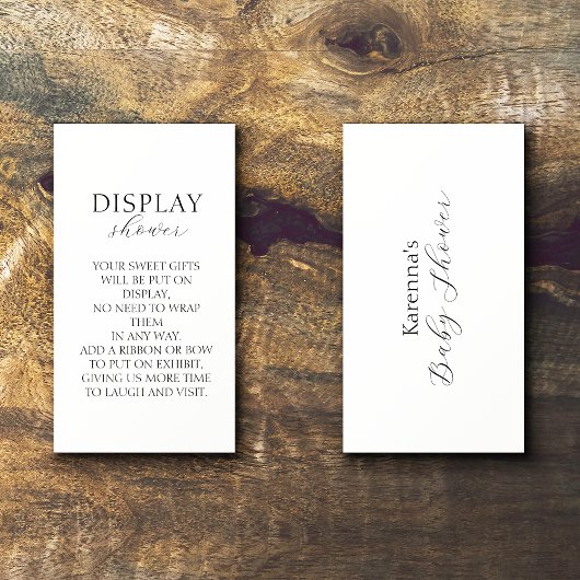 ホワイトシンプルミニマリスト赤ちゃんシャワー表示シャワー エンクロージャーカード