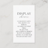 ホワイトシンプルミニマリスト赤ちゃんシャワー表示シャワー エンクロージャーカード (正面)