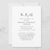 ホワイトシンプルミニマルベビー-Q BBQベビーシャワー 招待状 (正面)