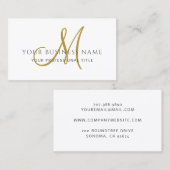 ホワイトシンプルミニマルモノグラム 名刺 (正面/裏面)