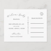 ホワイトシンプルミニマル写真誕生のお知らせ 案内ポストカード (裏面)