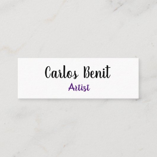 ホワイトシンプルミニマル文字スタイル名刺 コーリングカード (正面)