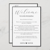 ホワイトシンプルミニマ結婚リストの週末の日程 エンクロージャーカード (正面/裏面)