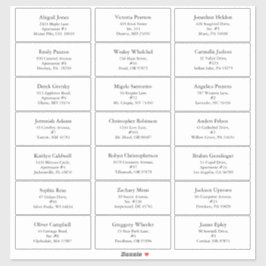 ホワイトシンプルモダンクリスマスゲストアドレス シール